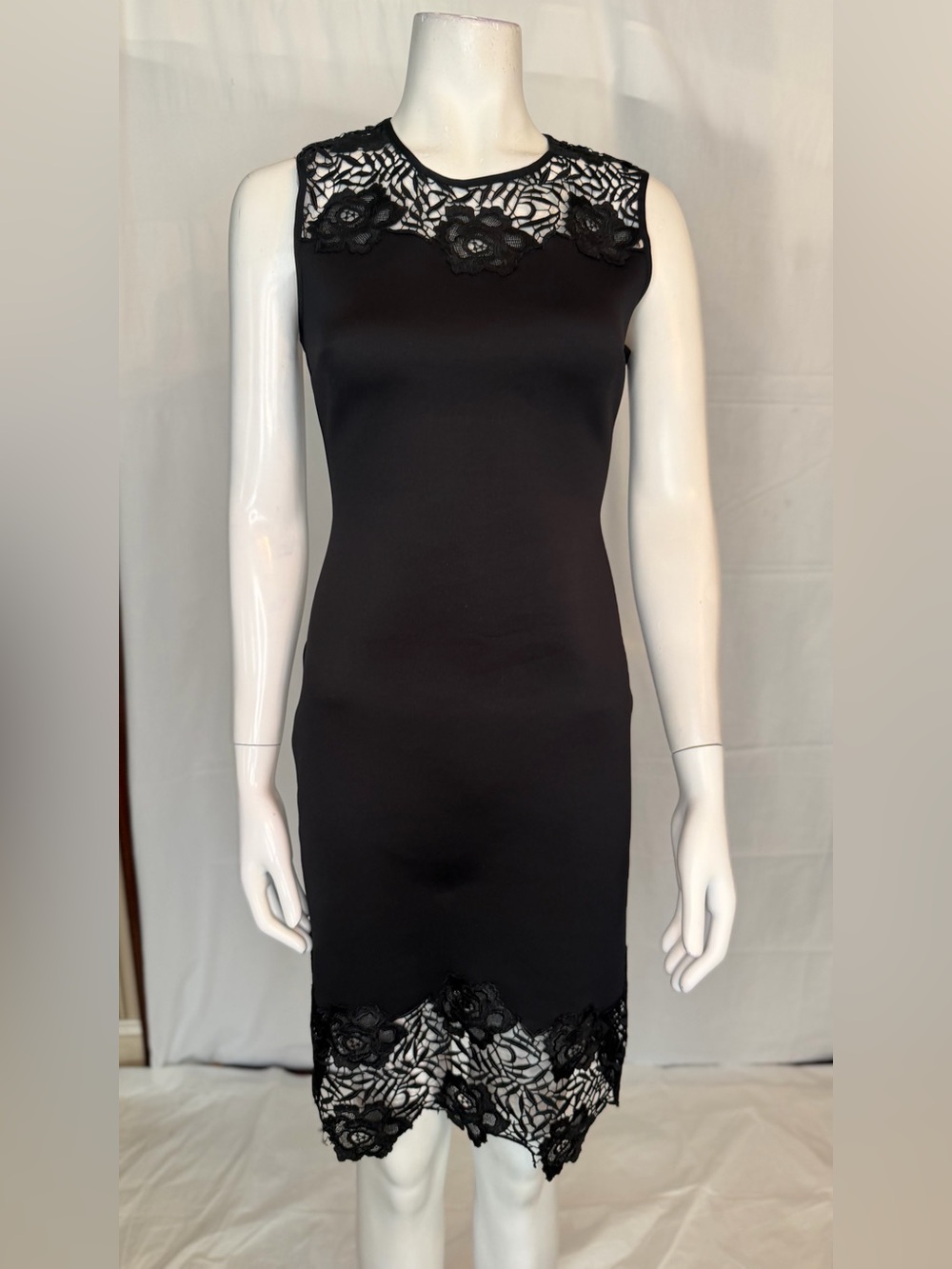 Clover Canyon Black Lace-Trim Midi Dress